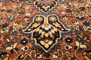 Semi Antique Rusty Red Floral 9'5X12'4 Bakhtiari Persian Rug