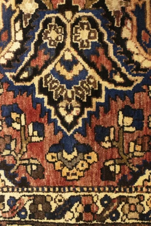 Semi Antique Rusty Red Floral 9'5X12'4 Bakhtiari Persian Rug