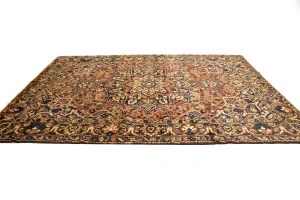 Semi Antique Rusty Red Floral 9'5X12'4 Bakhtiari Persian Rug
