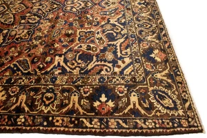 Semi Antique Rusty Red Floral 9'5X12'4 Bakhtiari Persian Rug