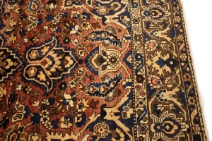 Semi Antique Rusty Red Floral 9'5X12'4 Bakhtiari Persian Rug