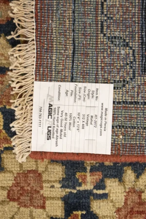 Semi Antique Rusty Red Traditional 10'4X13'6 Mahal Persian Rug