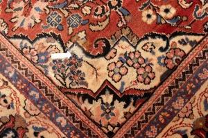 Semi Antique Scarlet Red Floral 10X13'5 Mahal Persian Rug