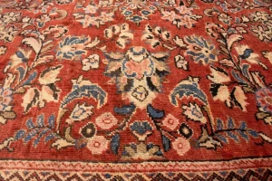 Semi Antique Scarlet Red Floral 10X13'5 Mahal Persian Rug