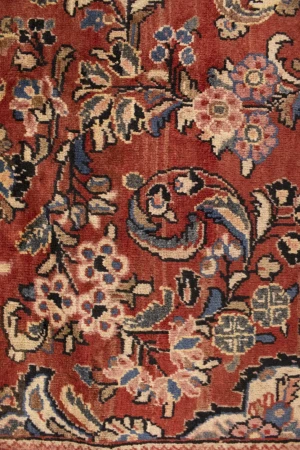Semi Antique Scarlet Red Floral 10X13'5 Mahal Persian Rug