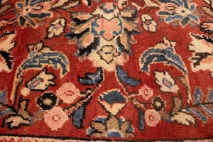 Semi Antique Scarlet Red Floral 10X13'5 Mahal Persian Rug