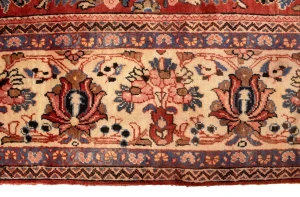 Semi Antique Scarlet Red Floral 10X13'5 Mahal Persian Rug