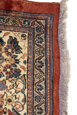 Semi Antique Scarlet Red Floral 10X14 Mahal Persian Rug