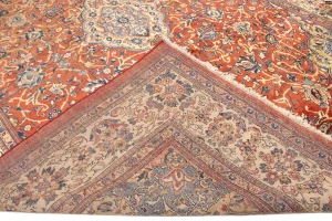 Semi Antique Scarlet Red Floral 10X14 Mahal Persian Rug