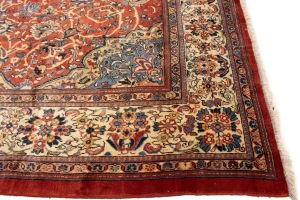 Semi Antique Scarlet Red Floral 10X14 Mahal Persian Rug