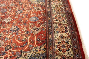 Semi Antique Scarlet Red Floral 10X14 Mahal Persian Rug