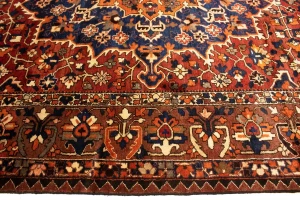 Antique Rusty Red Tribal 9X13 Bakhtiari Persian Rug