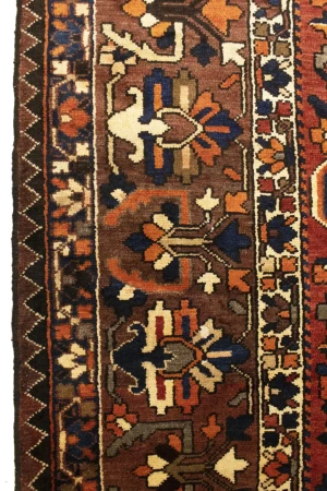 Antique Rusty Red Tribal 9X13 Bakhtiari Persian Rug