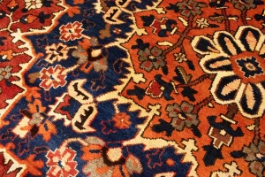 Antique Rusty Red Tribal 9X13 Bakhtiari Persian Rug