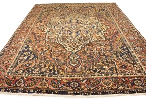 Antique Rust Tribal 10X13 Bakhtiari Persian Rug