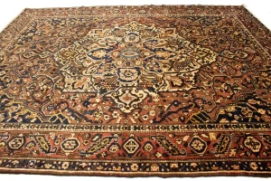 Antique Rust Tribal 10X13 Bakhtiari Persian Rug