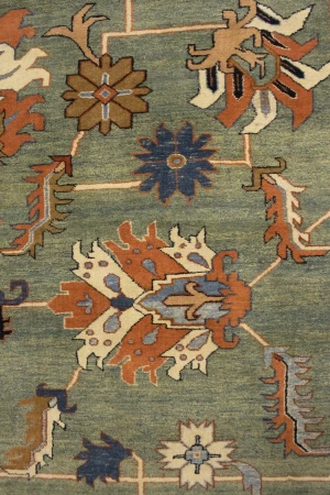 Green Floral 10X27 Heriz Sultanabad Persian Rug