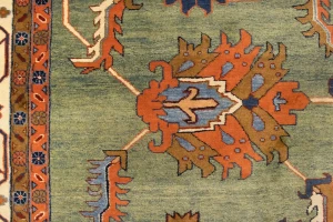 Green Floral 10X27 Heriz Sultanabad Persian Rug