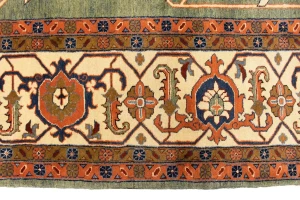 Green Floral 10X27 Heriz Sultanabad Persian Rug