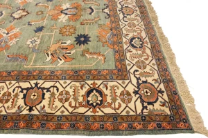 Green Floral 10X27 Heriz Sultanabad Persian Rug