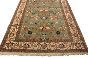 Green Floral 10X27 Heriz Sultanabad Persian Rug