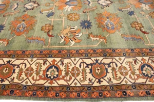 Green Floral 10X27 Heriz Sultanabad Persian Rug