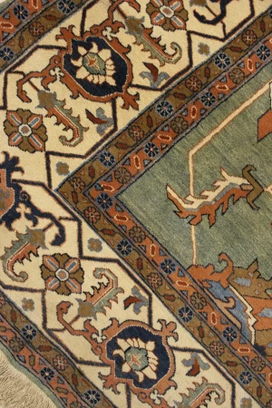 Green Floral 10X27 Heriz Sultanabad Persian Rug