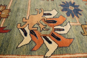 Green Floral 10X27 Heriz Sultanabad Persian Rug