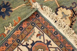 Green Floral 10X27 Heriz Sultanabad Persian Rug