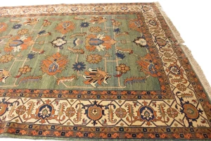 Green Floral 10X27 Heriz Sultanabad Persian Rug