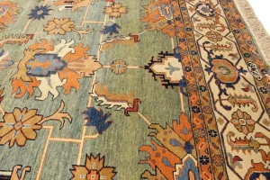 Green Floral 10X27 Heriz Sultanabad Persian Rug