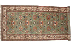 Green Floral 10X27 Heriz Sultanabad Persian Rug