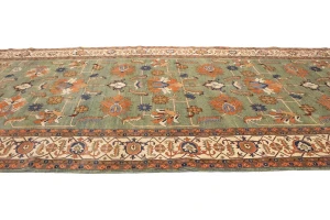 Green Floral 10X27 Heriz Sultanabad Persian Rug