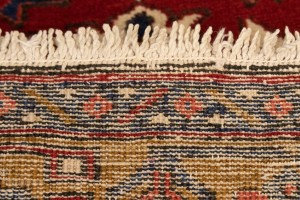 Vintage Red Geometric 4X14 Karajeh Persian Runner Rug