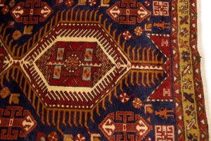 Vintage Dark Purple-navy Tribal 3'6X10'7 Karajeh Persian Runner Rug