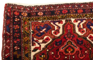 Vintage Red Floral 3'6X10 Heriz Goravan Persian Runner Rug