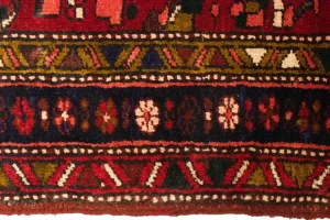 Vintage Red Floral 3'6X10 Heriz Goravan Persian Runner Rug
