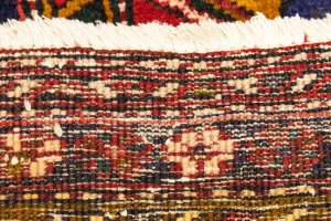 Vintage Red Floral 3'6X10 Heriz Goravan Persian Runner Rug