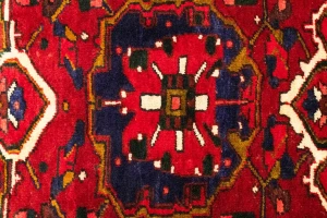 Vintage Red Floral 3'6X10 Heriz Goravan Persian Runner Rug