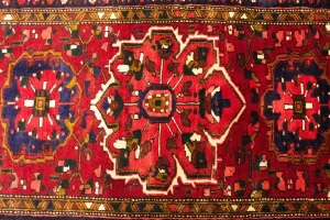 Vintage Red Floral 3'6X10 Heriz Goravan Persian Runner Rug