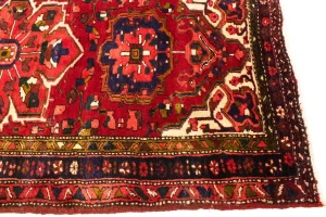 Vintage Red Floral 3'6X10 Heriz Goravan Persian Runner Rug