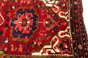 Vintage Red Floral 3'6X10 Heriz Goravan Persian Runner Rug