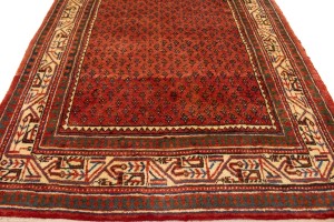 Semi Antique Tribal Rusty Red 3'8X10'5 Botemir Persian Runner Rug
