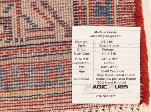 Semi Antique Tribal Rusty Red 3'8X10'5 Botemir Persian Runner Rug