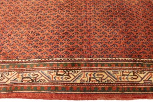 Semi Antique Tribal Rusty Red 3'8X10'5 Botemir Persian Runner Rug