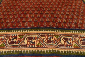 Semi Antique Tribal Rusty Red 3'7X9'8 Botemir Persian Runner Rug
