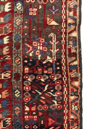 Semi Antique Red Tribal 5X6 Karajeh Persian Rug