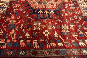 Semi Antique Red Tribal 5X6 Karajeh Persian Rug