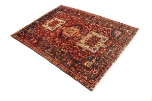 Semi Antique Red Tribal 5X6 Karajeh Persian Rug