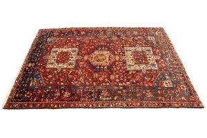 Semi Antique Red Tribal 5X6 Karajeh Persian Rug